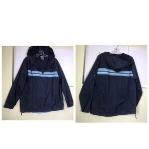 Reebok 1/2 Zipper Nylon Windbreaker Jacket Hood Mesh Pockets Drawcord Unisex XL